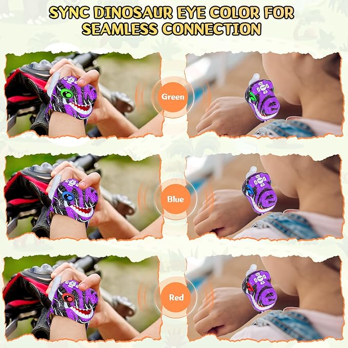 Walkie Talkies for Kids 2 Packs, Kids Toys for Boys Girls Aged 3 to 8 Years Old for Outdoor Adventure, Camping, Halloween, Christmas, Birthday Gifts (Purple, Dinosaur)