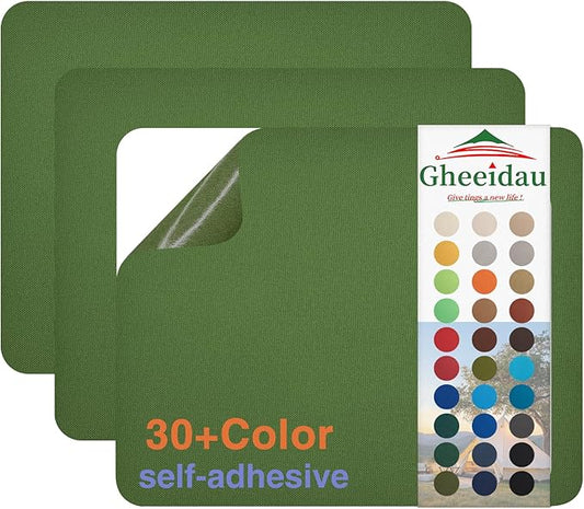 Canvas Repair Patch 9×11 Inch 3Pcs Waterproof Self-Adhesive Fabric Repair Patch for Tents,Boat Cover,Pop Up Canopy,Patio,Bags,Car Seats,Sofas,Furniture Cover(Army Green)