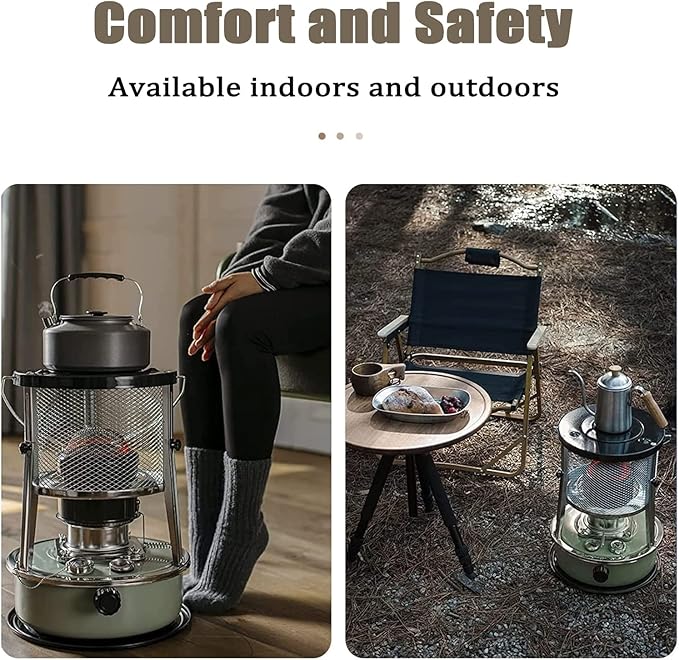 Kerosene Heater Indoor/Outdoor with BBQ Grill, 10000 BTU Portable Non Electric Heater, Camping Kerosene Stove for Heating, Cooking, Camping (Liftable)