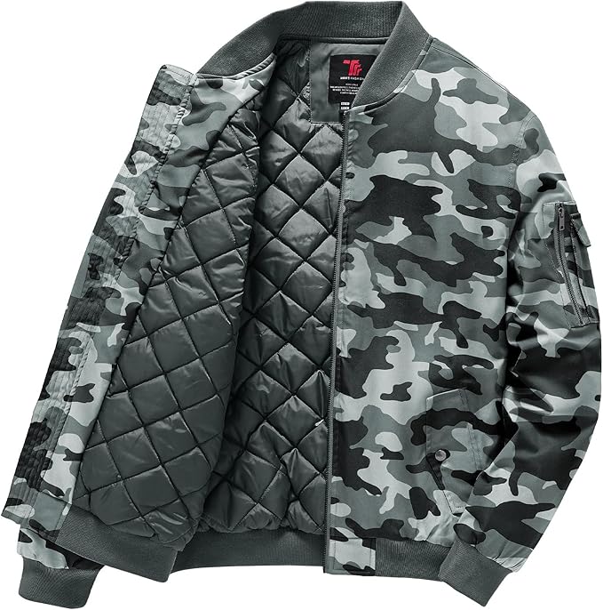 Gopune Men's Windproof Bomber Jacket Warm Water Resistant Windbreaker Winter Outwear Quilted Jackets Coats