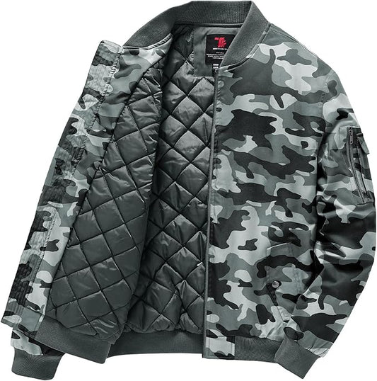 Gopune Men's Windproof Bomber Jacket Warm Water Resistant Windbreaker Winter Outwear Quilted Jackets Coats