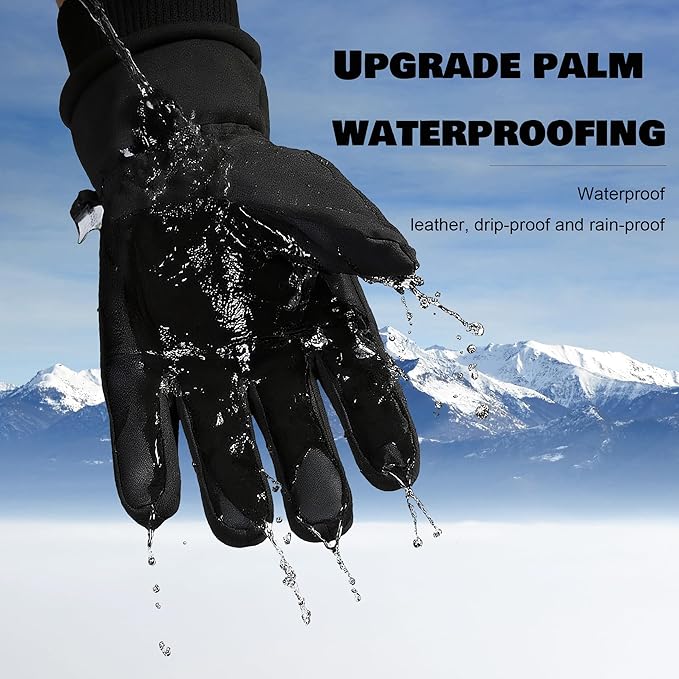 Winter Gloves for Men Women - Touchscreen Thermal Windproof Waterproof Cold Weather Gloves for Dog Walking