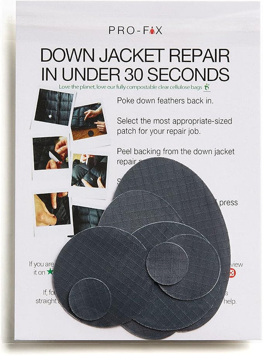 Self-Adhesive Waterproof Repair Patch Kit - 30-Second Fix for Down Jackets, Tents, Sleeping Bags, Backpacks, Outdoor and Camping Gear - Pre-Cut Nylon Ripstop Patches, Multiple Colors - Dark Gray