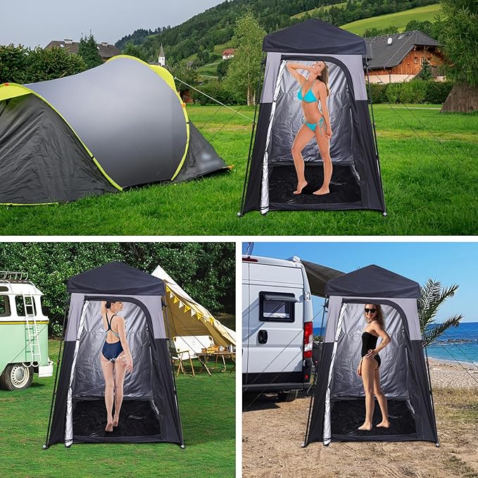 Nice C Camping Shower Tent, Instant Pop Up Privacy Changing Tent, Outdoor Shower Enclosure, Toilet Tents, Oversize (Square – 1 Room)