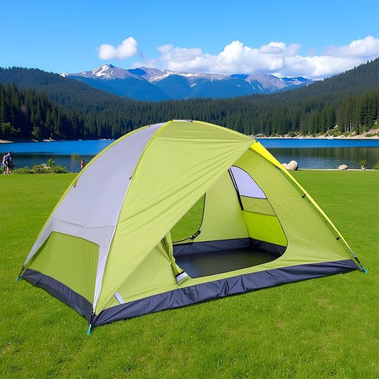 4-6 Person Dome Camping Tent, Family Camping Tent, 83x106 inches, Waterproof Oxford Flooring, for Fishing, Outdoor Camping, Hiking, Study Tours, Summer Camps.