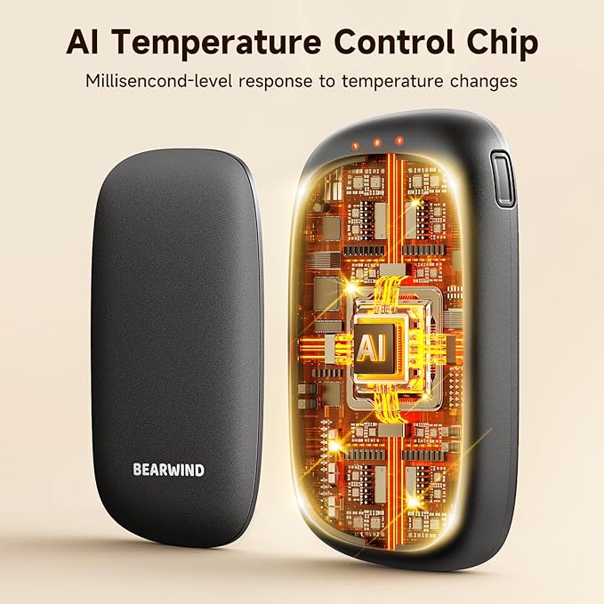 Electric Hand Warmers Rechargeable - 2 Pack Magnetic Pocket Heater Handwarmers with AI Chips, Portable Hunting Gear, Reusable Winter Essentials, Gift Ideas for Men, Women, Outdoor