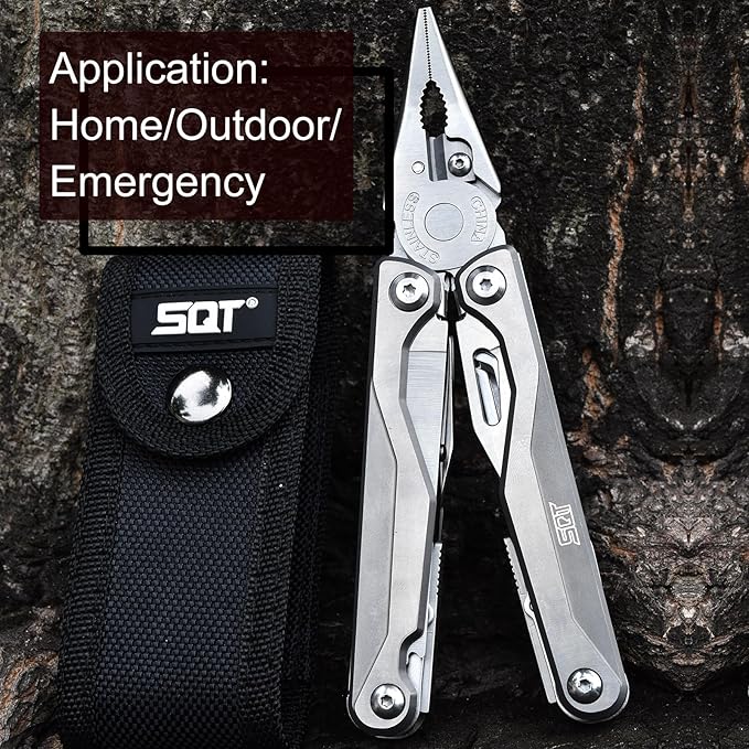 SQT2048-A 19-in-1 Multitool, Gifts for Men, Foldable & Self-Locking, Professional Multitool for DIY, Outdoor Camping, and Home Repairs...