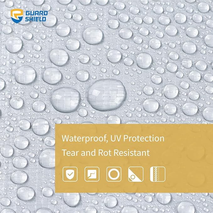 GUARD SHIELD Heavy Duty Tarp 12x20 Feet Silver Multi Purpose Thick Waterproof Poly Tarp Cover 10mil