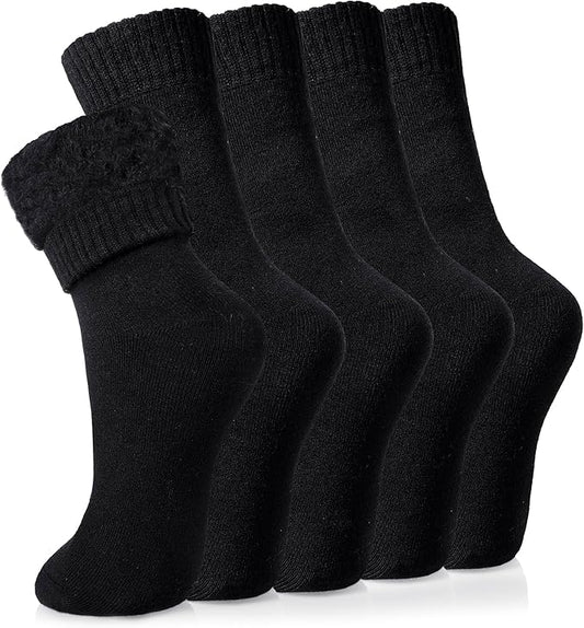 Velice Winter Warm Thermal Socks for Women Extra Thick Insulated Heated Crew Boot Socks for Cold Weather 5 Pairs
