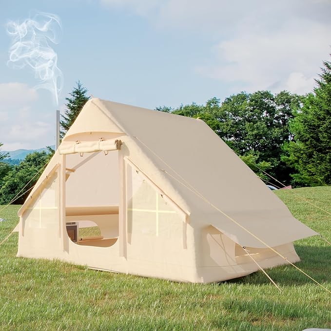 YOLENY Inflatable Camping Tent for 4-6 Person, Easy Setup Portable Water-Resistant Cabin Tent with Mesh Windows & Pumps