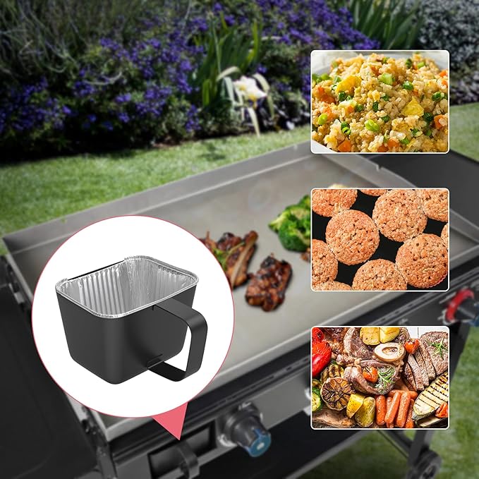 10-Pack Grill Grease Cup Liners for Pit Boss 2/3/4 Burner Gas Griddles Disposable Aluminum Pans Liners Compatible with Country Smoker 4 B and Blue Rhino Razor GGC1643M GGC1643L GGC2241L Grill