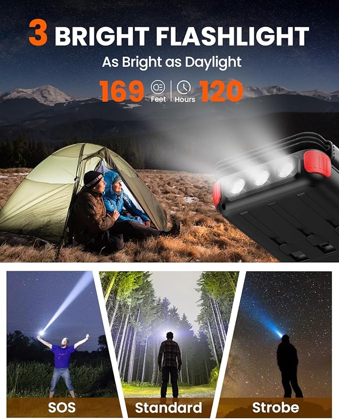 SOARAISE Solar Charger 25000mAh/92500mWh Wireless Portable Charger, 20W Fast Charging Power Bank with Built-in 3 Cables, PD QC 3.0 Phone Battery Pack with 4 Solar Panels & Flashlights for Camping