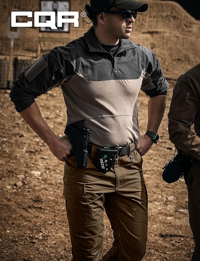CQR Men's Tactical Pants, Water Resistant Ripstop Cargo Pants, Lightweight EDC Work Hiking Pants, Outdoor Apparel