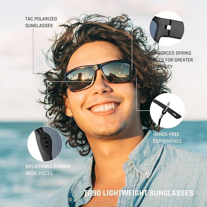 TOREGE Polarized Sports Sunglasses for Men and Women Cycling Running Golf Fishing Sunglasses TR26