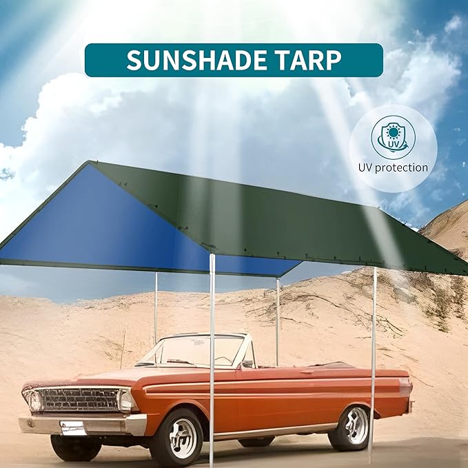 TARPAL 15x30 Feet Green Tarp Waterproof Multipurpose Protective Cover All Purpose Outdoor Poly Tarps Cover for Swimming Pool, Boat, car, Camping, firewood,Outdoor Furniture, Roof Waterproofing