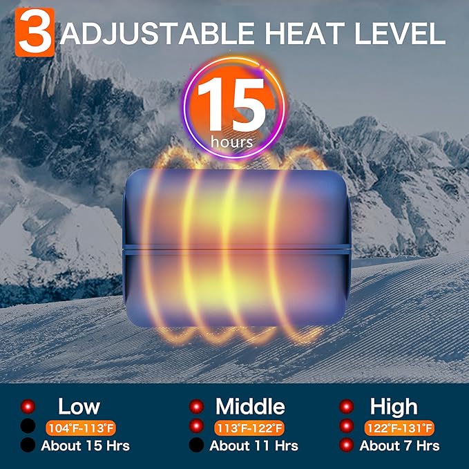 Hand Warmers Rechargeable 2 Pack,10000mAh Split-Magnetic Electric AI Handwarmer Power Bank,3 Levels, Camping,Hunting in Winter