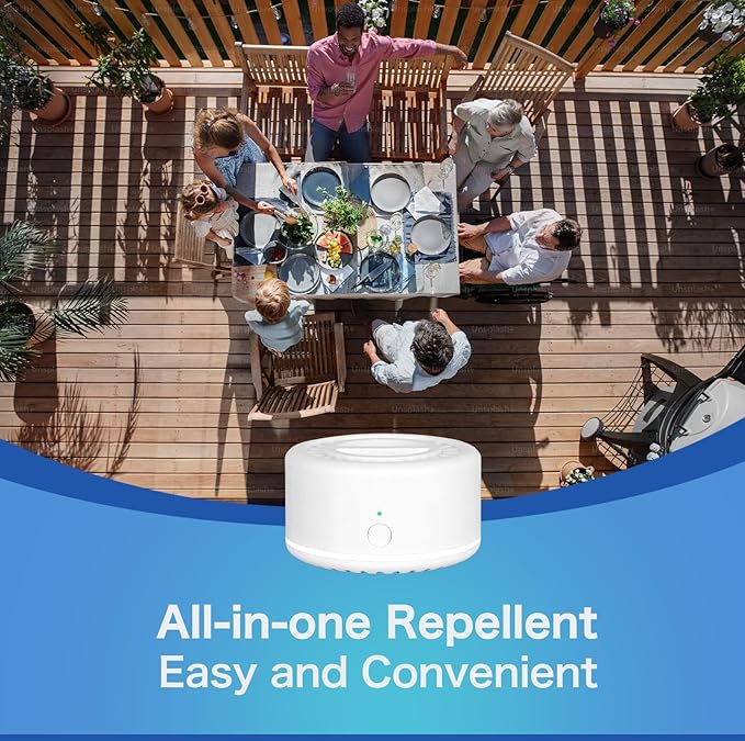 Mosquito Repellent Outdoor Patio, Bug Repellent Outdoor Electronic Mosquito Repeller for Camping Outing Hiking, Plant-Based Mosquito Control Device(2 Refill, Citronella)