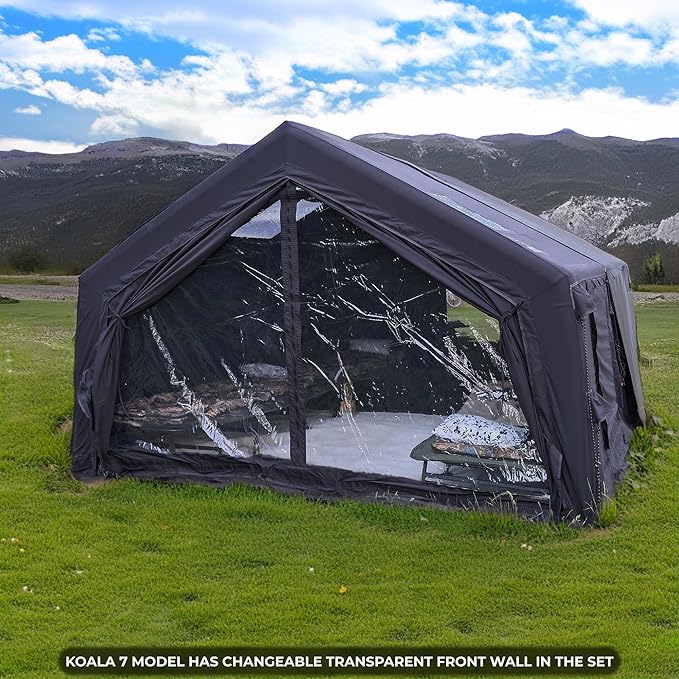 Coody | Rbm Outdoors Koala/Hub/Octopus Inflatable Tents for Camping with Stove Jack, 2/8/10 Person Luxury Canvas Blow Up Tent, 2 Room, Easy Setup Casa de Campaña, Large Inflatable House with Pump