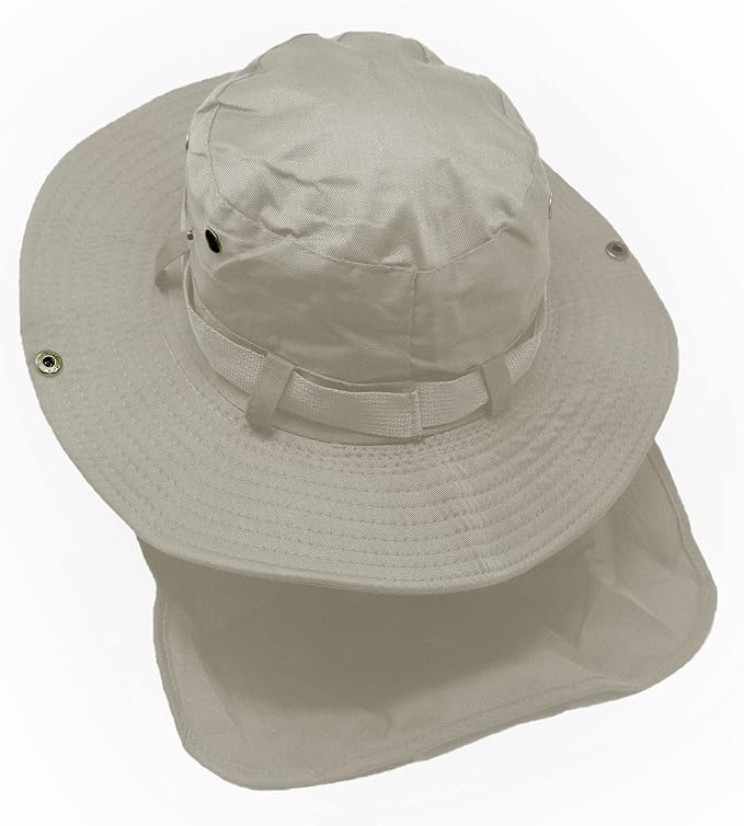 Glory Max Bucket Boonie Hat with Neck Flap Cover Sun Safari Wide Brim Fishing Garden Hiking Cap
