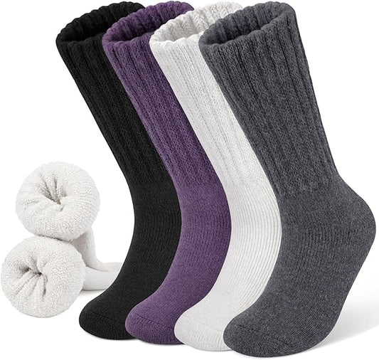 YSense Thermal Wool Socks for Women Thick Winter Boot Socks for Women Warm Cozy Breathable Hiking Socks 4 Pairs