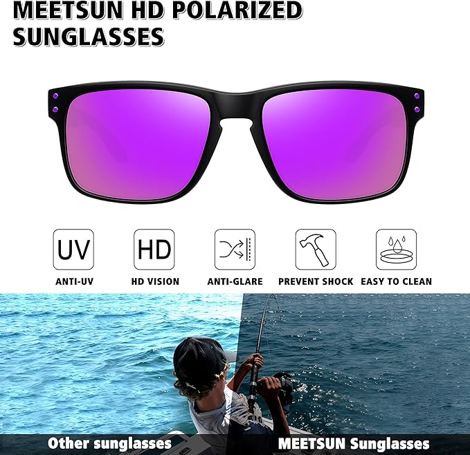 MEETSUN Polarized Sunglasses for Men Women Sports Driving Fishing Glasses UV400 Protection