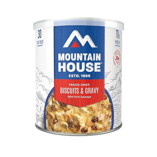 Mountain House Biscuits & Gravy & Freeze-Dried Food for Camping,12 Servings, 30-Year Shelf-Life