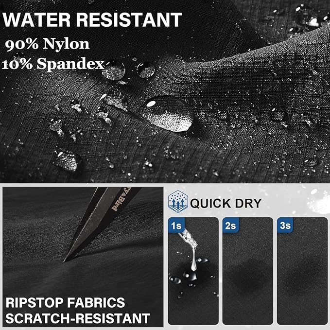 Fishing Hiking Pants for Men, Waterproof Convertible Quick Dry Pants for Wading, Lightweight Breathable