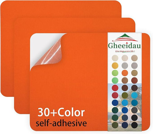 Canvas Repair Patch 9×11 Inch 3Pcs Waterproof Self-Adhesive Fabric Repair Patch for Tents,Boat Cover,Pop Up Canopy,Patio,Bags,Car Seats,Sofas,Furniture Cover(Fluro Orange)