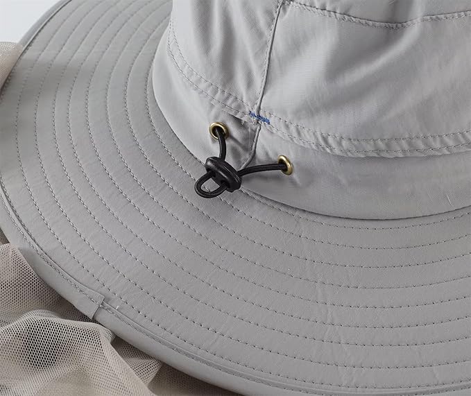 Connectyle Men's Mosquito Net Hat for Fishing Gardening Beekeeping Hiking Boonie Hat Outdoor UPF 50+ UV Sun Protection Hat