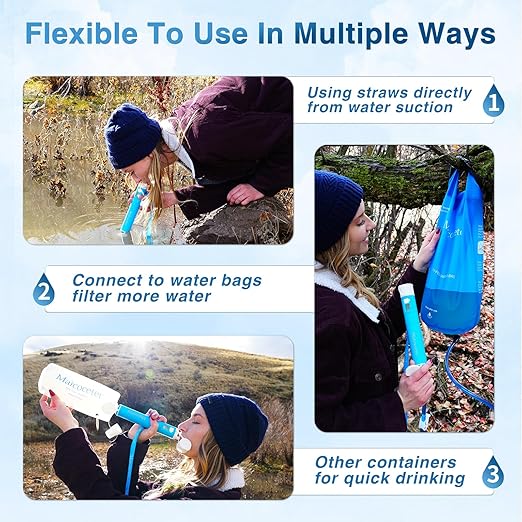 Membrance Replacement (2 Pack) for Water Filter Straw, Portable Replacement Filter for Camping, Hiking & Emergency Preparedness
