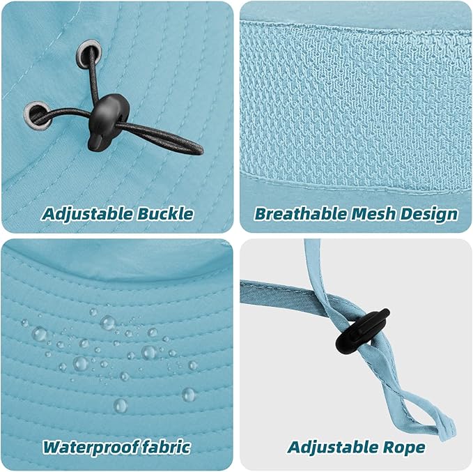Fishing Hat for Men Sun Protection Hat with Removable Mesh Face Neck Flap Cover Windproof Strap for Men and Women