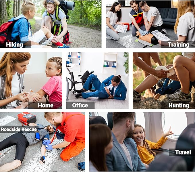 First Aid Kit for Car, 298 Piece Hard Shell Eva Emergency Kits for Travel, Camping, Hiking, Home, Office, Businesses & Outdoor Small Portable Medical Essential Sets, Red