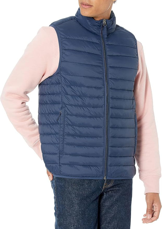 Amazon Essentials Mens Lightweight Water-Resistant Packable Puffer Vest