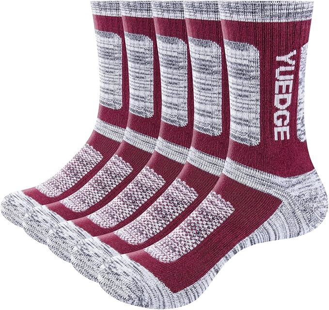 Men's Performance Cotton Moisture Wick Sports Hiking Workout Training Athletic Cushion Crew Socks For Men Size 6-13