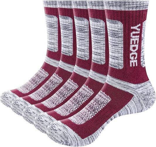 Men's Performance Cotton Moisture Wick Sports Hiking Workout Training Athletic Cushion Crew Socks For Men Size 6-13