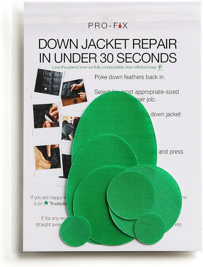 Self-Adhesive Waterproof Repair Patch Kit - 30-Second Fix for Down Jackets, Tents, Sleeping Bags, Backpacks, Outdoor and Camping Gear - Pre-Cut Nylon Ripstop Patches, Multiple Colors - Mid Green