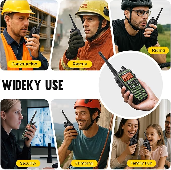 Midd Kacy MK208 Camo Walkie Talkie - Long Range walkie talkies - 61 Channels Gmrs Handheld Radio -121 Privacy Codes,New Flashlight,SOS Siren,NOAA Weather Alerts & Scan - Camouflage,2 Pack