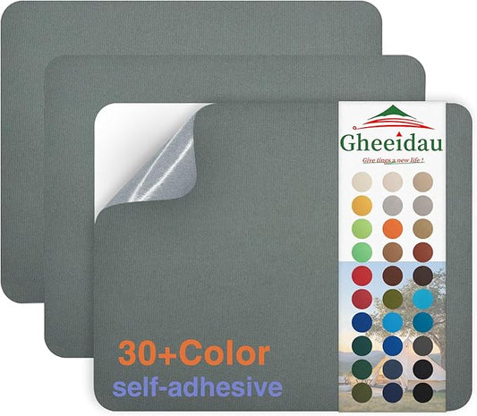 Canvas Repair Patch 9×11 Inch 3Pcs Waterproof Self-Adhesive Fabric Repair Patch for Tents,Boat Cover,Pop Up Canopy,Patio,Bags,Car Seats,Sofas,Furniture Cover(Grey)