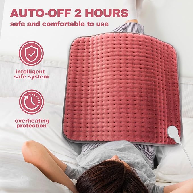 Heating pad for Back, Neck, Shoulder, Cramps and Leg Pain Relief, Heat Pads Christmas Gifts for Women, Men, Mom, Dad, Auto-Off,Machine Washable,Moist Dry Heat Options,Extra Large 20"x24"