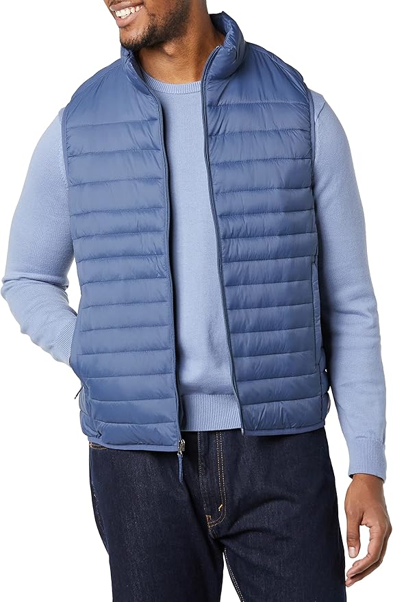 Amazon Essentials Mens Lightweight Water-Resistant Packable Puffer Vest