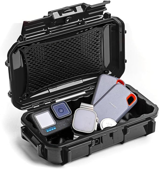 Evergreen ToughBox Tech Organizer – For Camera, Cables, Hard Drives, Compatible with GoPro etc. (Medium, Rubber Boot, Black)