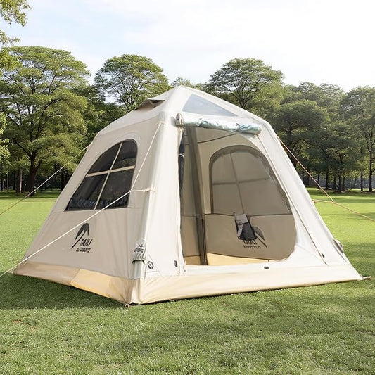 TAILI Inflatable Blow Up Tent for Camping with Hand Pump for 2/3/4/6 Person, Easy Setup Outdoor Inflatable Oxford Waterproof Air Tent House for Family Camping Adult