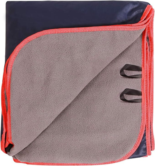 REDCAMP Large Waterproof Stadium Blanket for Cold Weather, Soft Warm Fleece Camping Blanket Windproof for Outdoor Sports, Dark Blue