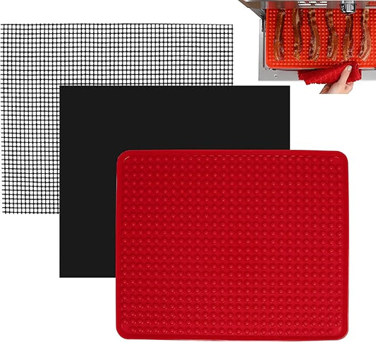 Toaster Oven Air Fryer Reusable Mats Accessories 10 x 12, Compatible with Cuisinart, Breville, Black and Decker + More, Non-Stick, Easy Clean, Food Safe Oven Liner Replacements for Parchment Paper