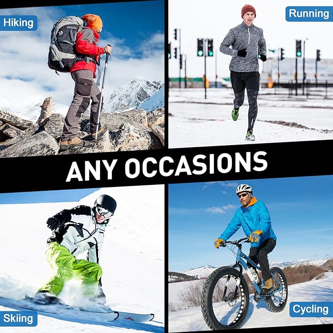 UUMIAER Merino Wool Socks for Men Hiking Thermal Warm Winter Crew Socks Thick Cushion Moisture Wicking Socks 5 Pairs