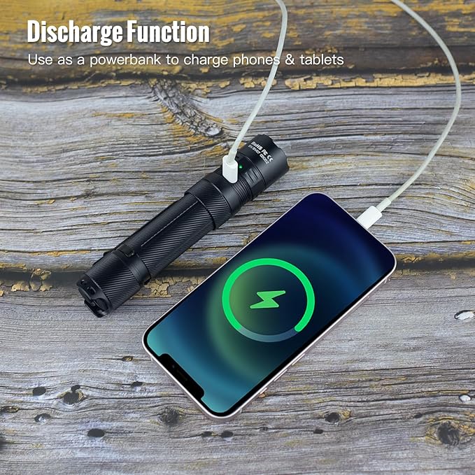 ThruNite Lynx Rechargeable Tactical Flashlight-3100 High Lumen USB-C Power Bank,417m Beam, Dual Rear Switches, IPX8 Waterproof LED Flashlights for Camping Outdoor Personal Defense