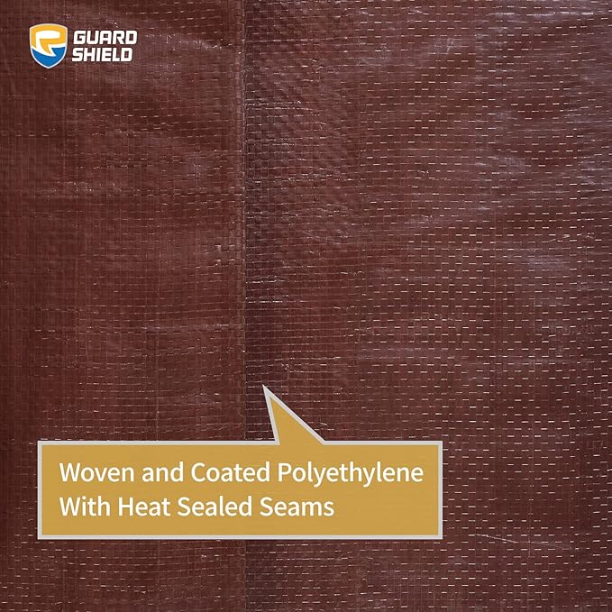 GUARD SHIELD Brown/Green Tarp 10x16 Feet Medium Duty Outdoor Waterproof Multi Purpose Poly Tarps Cover 7mil (2-Pack)