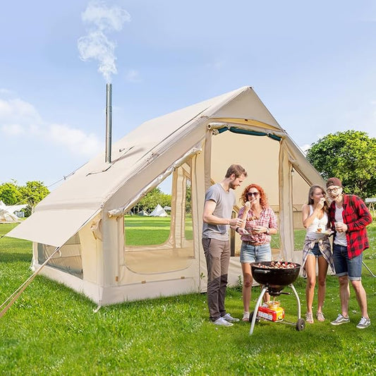 Inflatable Blow Up Tents for Camping,Waterproof Oxford Hot Tent with Manual Pump,Spacious Easy Setup Inflatable Camping Air Tent for Family Glamping