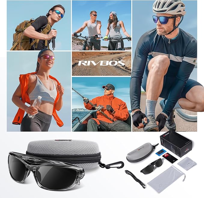 RIVBOS Polarized Sunglasses UV400 Protection for Men's and Women's Fishing, Cycling, and Outdoor Activities RB832