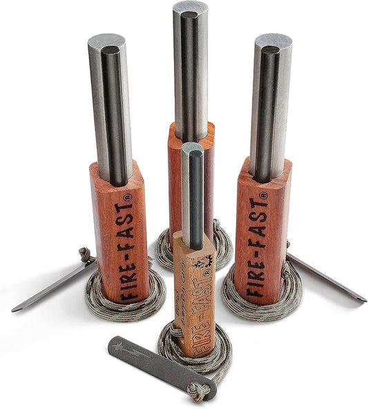 Fire-Fast Trekker. Best Emergency Waterproof Survival Fire Starter. Magnesium and Euro Fire Steel Ferro Rod. Compact Durable Tool for Bushcraft, Camping, Backpacking, Hiking, Hunting, or Bug Out Bag